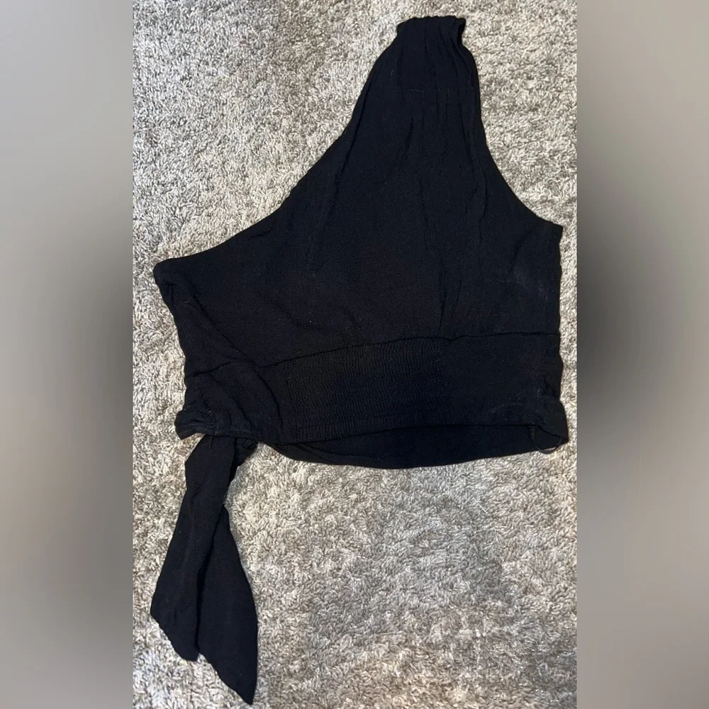 Free People One Shoulder Carmen Crop Top Black Size XS - Picture 5 of 9